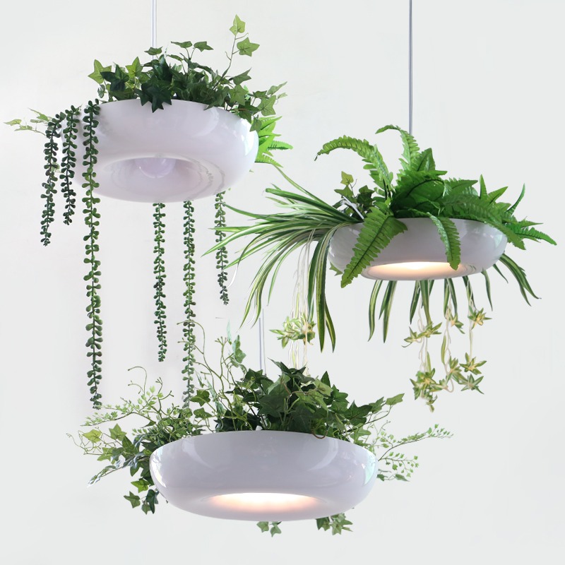Bonsai Garden Restaurant - Nordischer Stil Ländlicher Grüner Aluminium-Bonsai-Kronleuchter LED