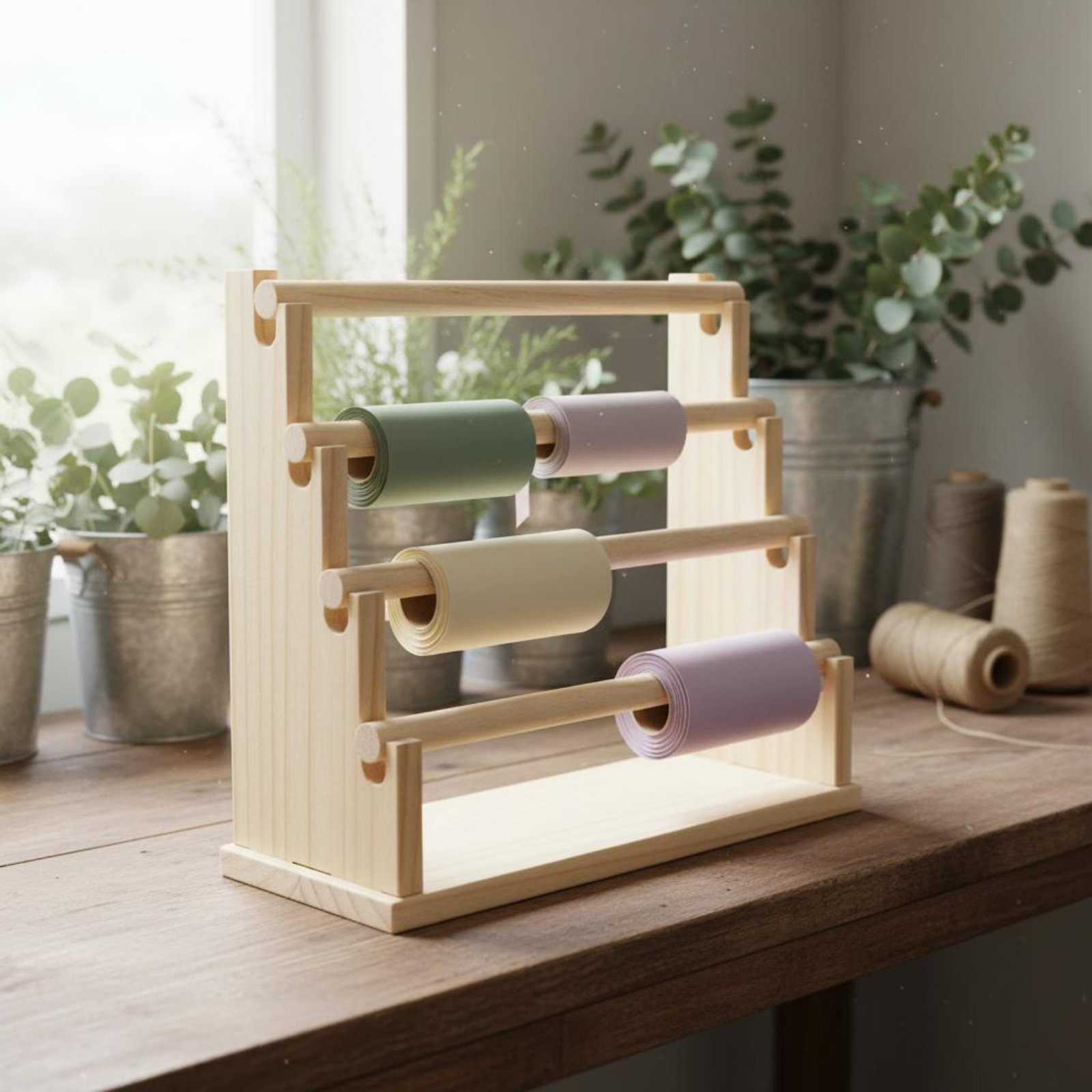 Display Stand Wood - Schmuckständer aus Naturholz, mehrstufiger Haargummi-Organizer, robuste