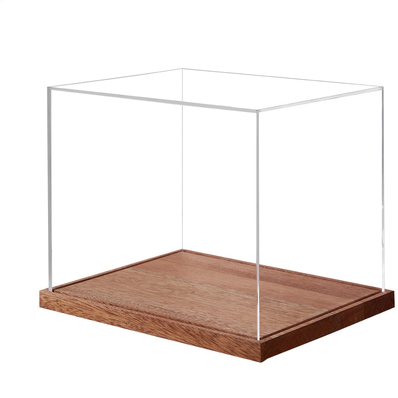 Display Stand Wood - Fußballhelm-Displaybox mit Holzständer, transparente Vitrine für