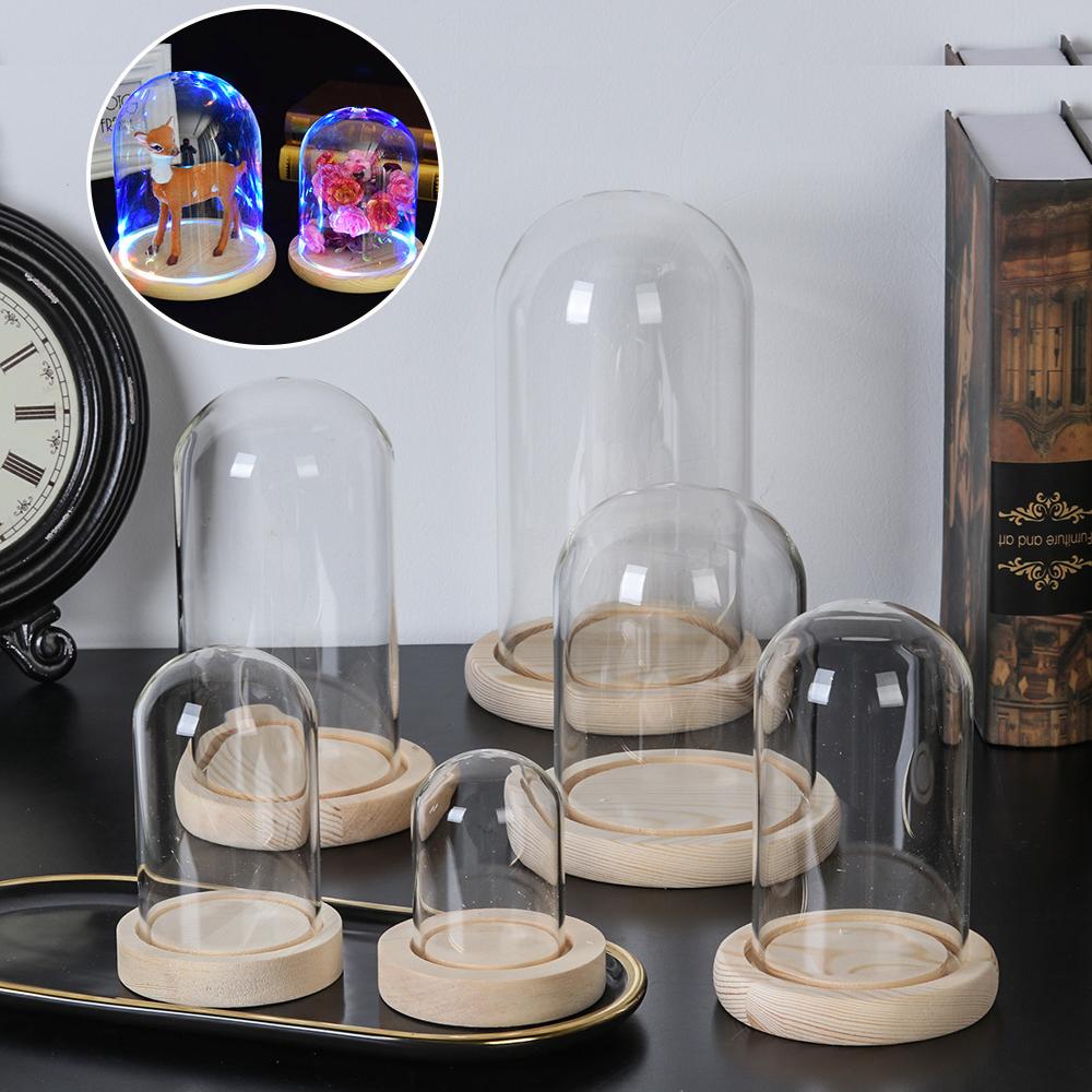 Display Stand Wood - Glas Cloche Jar Display Stand Abdeckung