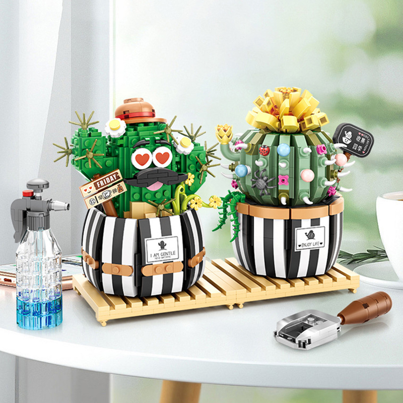 Bonsai Garden Lego - Kreative Bausteine Sukkulenten Kaktus 3D Modell