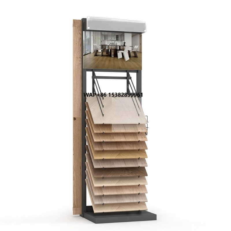 Display Stand Wood - Anpassbarer Metall- & Holz-Kombinations-Präsentationsständer Geräuschlose Rollen