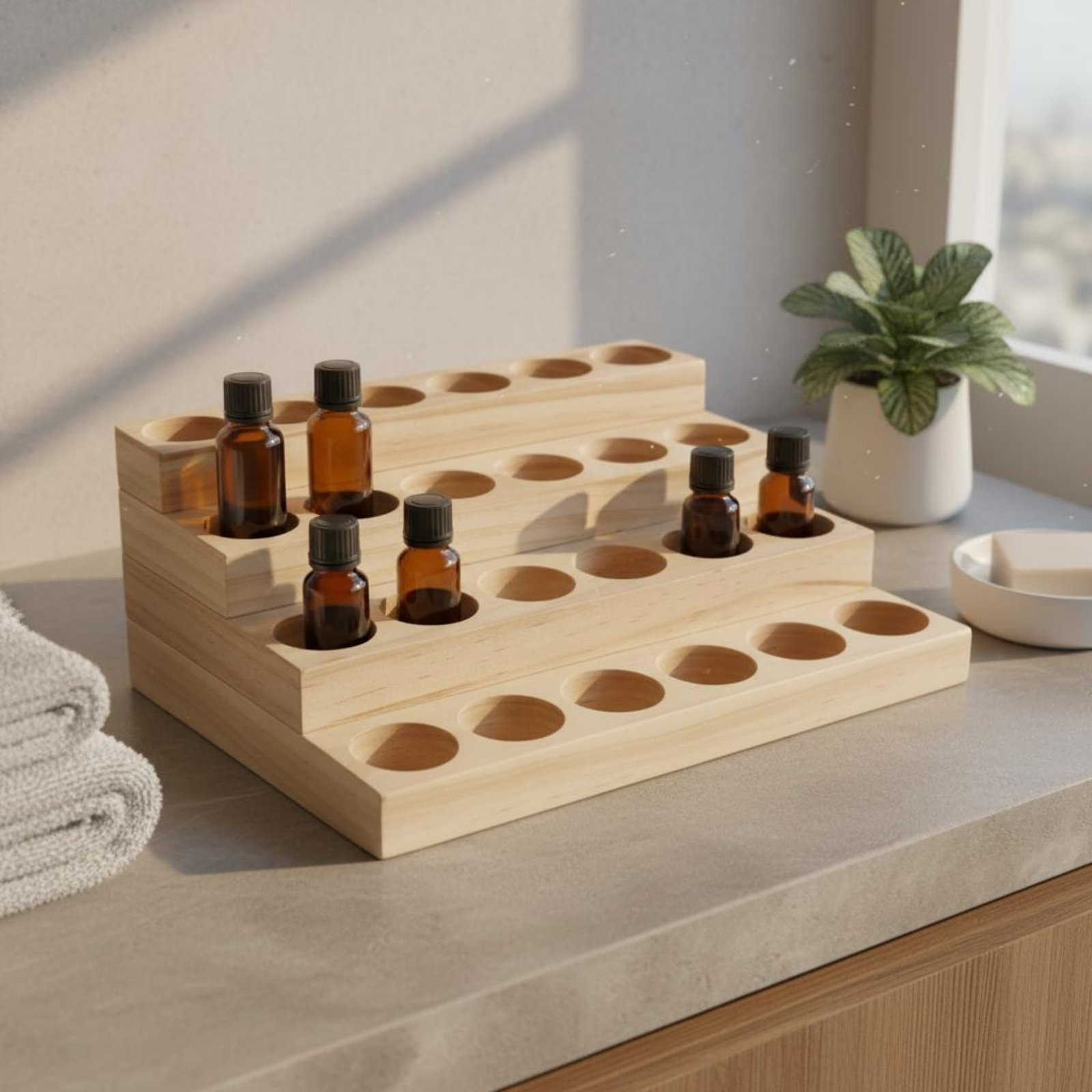 Handgefertigter 4-stufiger Äth – Display Stand Wood Bewertung und Preis