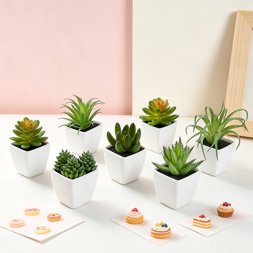 6 Stück weiße künstliche Sukku – Bonsai Garden Restaurant Bewertung und Preis
