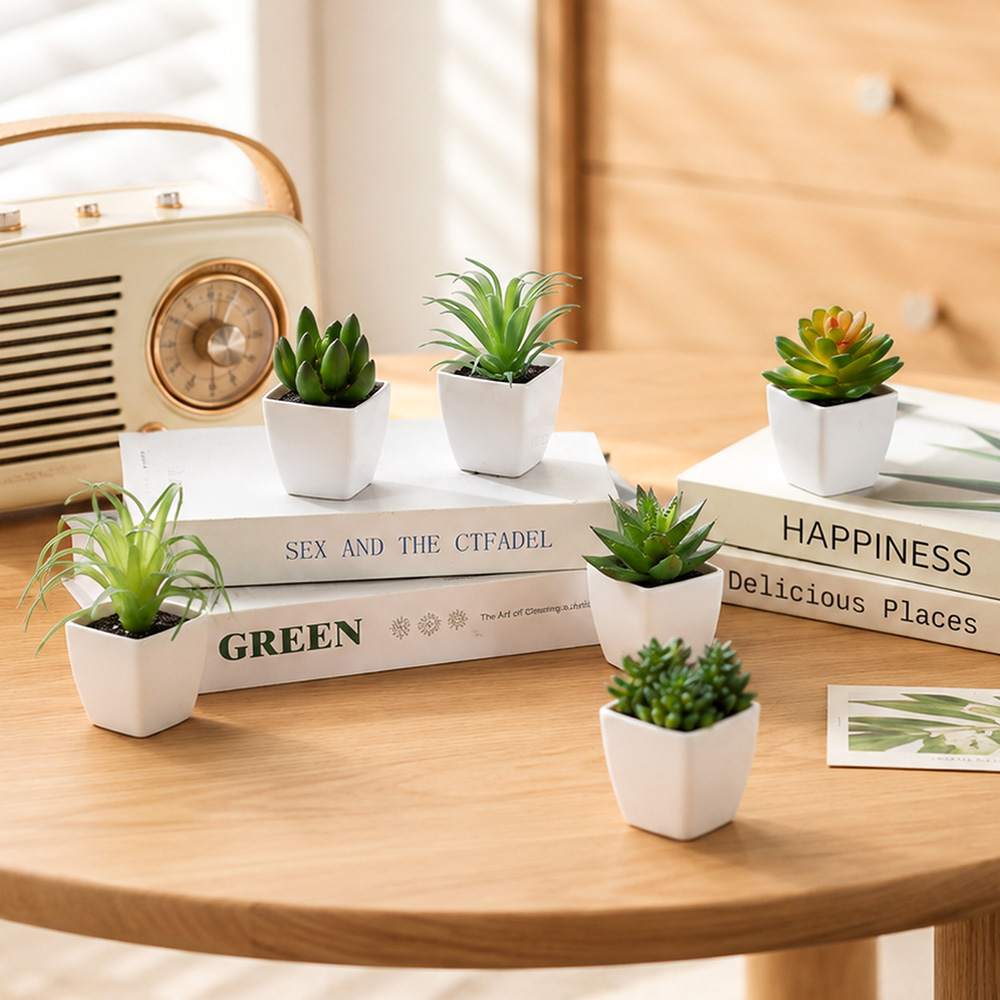 6 Stück weiße künstliche Sukku – Bonsai Garden Restaurant Bewertung und Preis