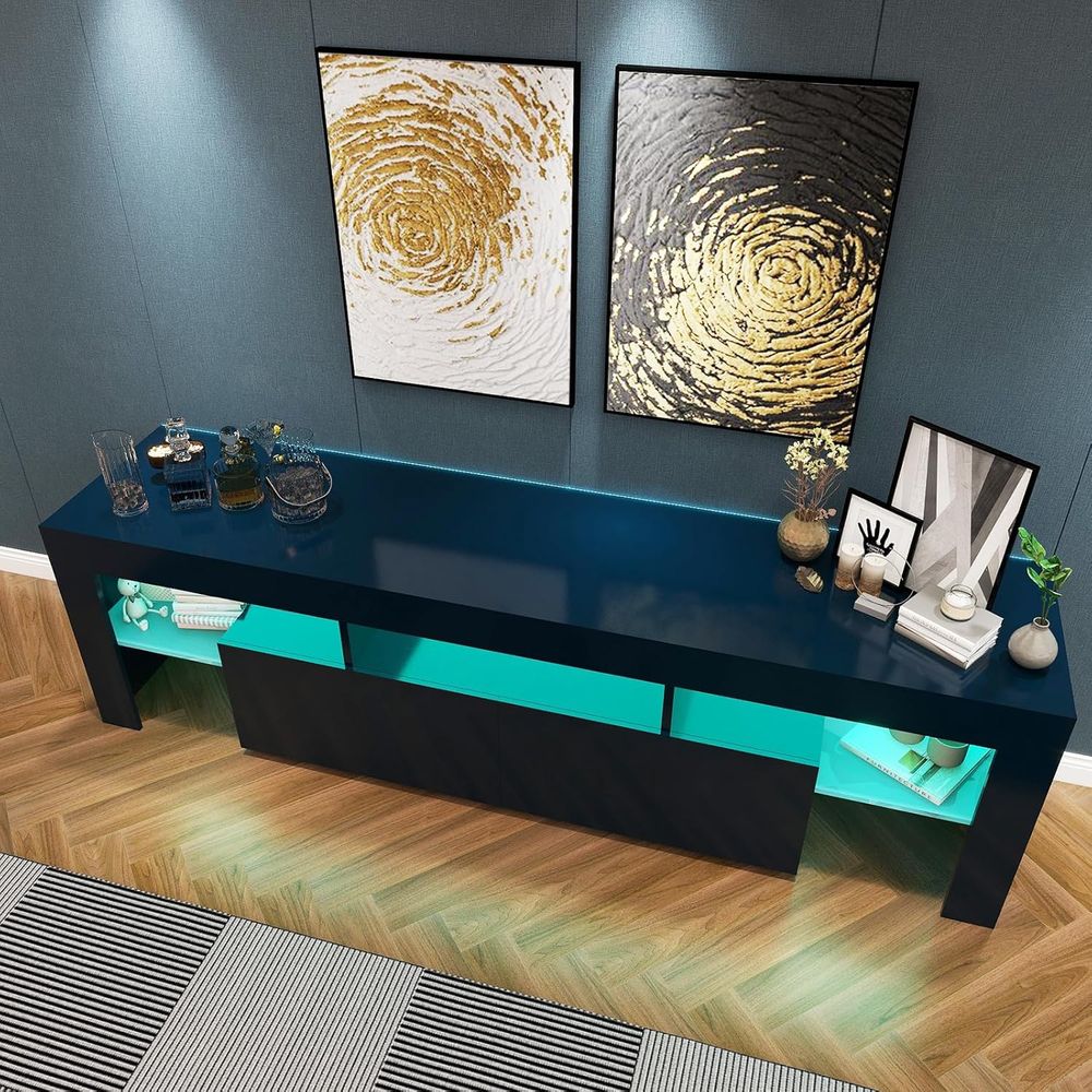 Schwarzer TV-Ständer, 60 65 70 – Display Stand Wood Bewertung und Preis