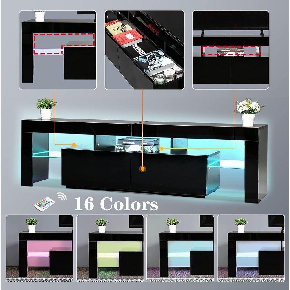 Schwarzer TV-Ständer, 60 65 70 – Display Stand Wood Bewertung und Preis