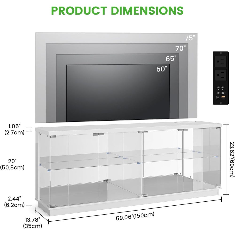 71-Zoll Glas-TV-Ständer mit La – Display Stand Wood Bewertung und Preis